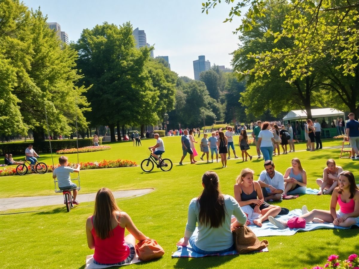 Oameni zâmbitori la activități recreative în București.