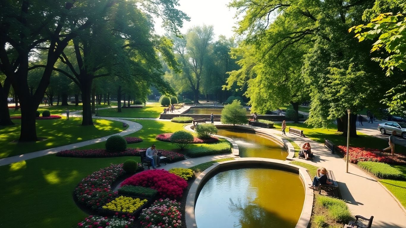 BucharestTravel 11 Parc București cu flori și copaci verzi